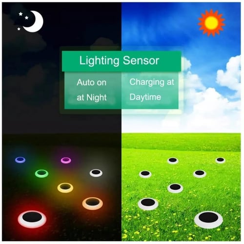 إنارة حدائق غرس طاقة قرص ملون حبتين