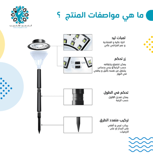 إنارة حدائق جدارية او غرس على الطاقة الشمسية متعدد...