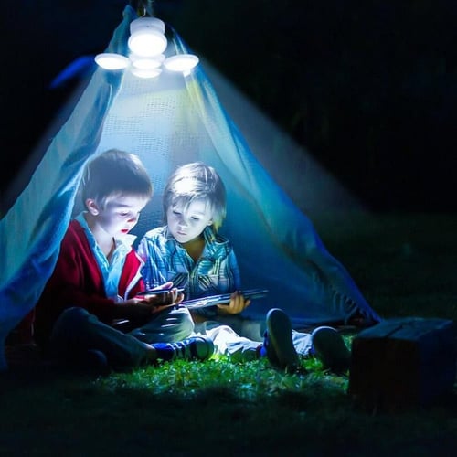 لمبة تخييم شحن وطاقة شمسية 5 شرائح