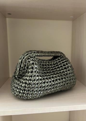 Clutch bag w handle - Green khaki