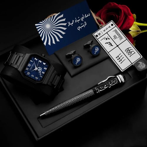 اطقم هدايا ساعات رجالية فخمة بتصميم عصري تصميم الإ...