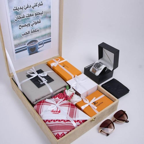 هدية شتوية تليق في من تحب قماش وشماغ مع نظارة وساع...