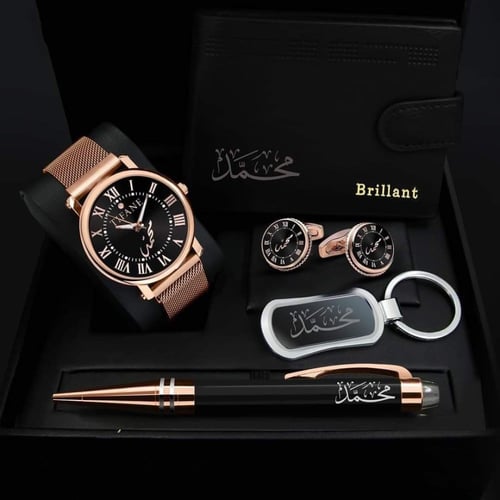 هدايا رجاليه طقم رجالي ساعه مغناطيس بالاسم حسب الط...
