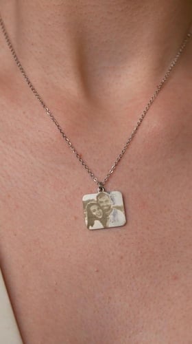 قلادة مربع مطلي بطباعة الصورة