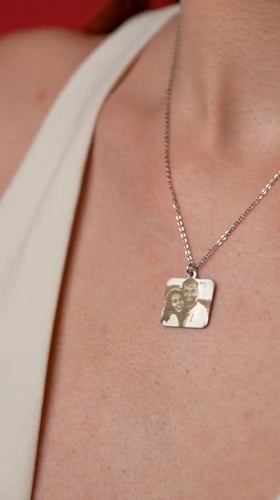 قلادة مربع مطلي بطباعة الصورة