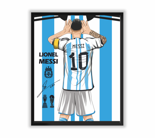 لوحة جدارية للنجم الأسطوري ميسي – قميص الأرجنتين