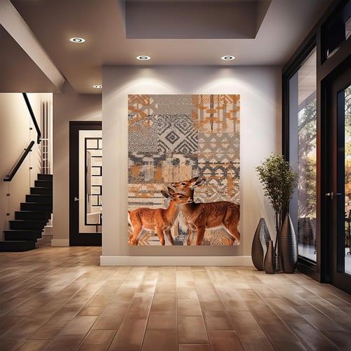 لوحة تصميم سجاد بتصميم مودرن - طباعة قماش كانفس