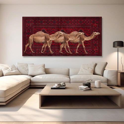 لوحة تصميم سجاد بتصميم تراثي - طباعة قماش كانفس