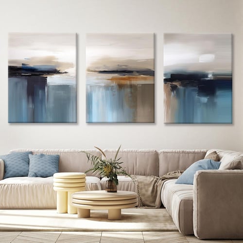 طقم لوحات ثلاثية -فن تجريدي