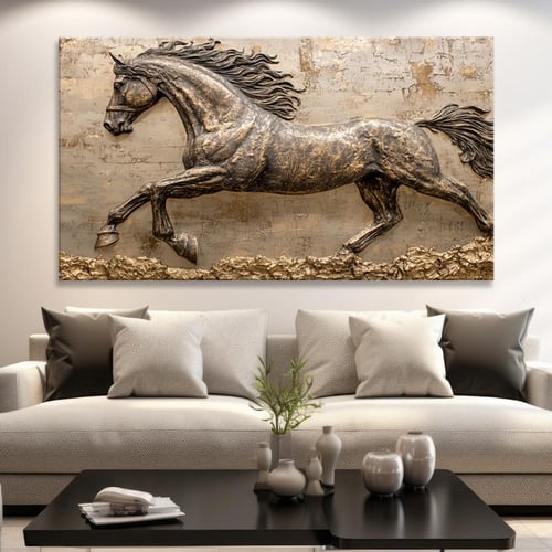 لوحة خيل جدارية فنية - مودرن ارت