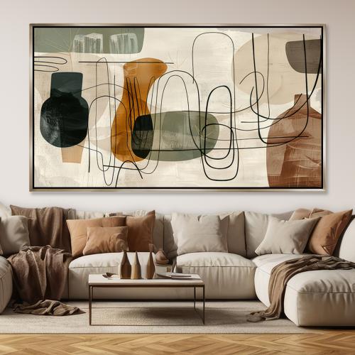 لوحة جدارية فنية - تجريدي تصميم عصري