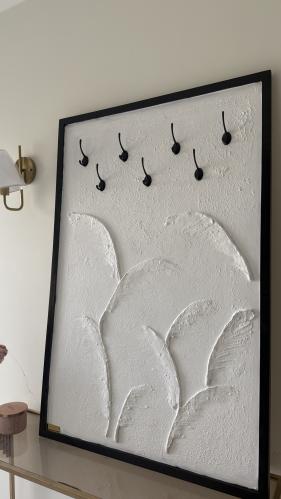 لوحة مقاس 120•80 cm مع ايطار اسود و٧ تعليق