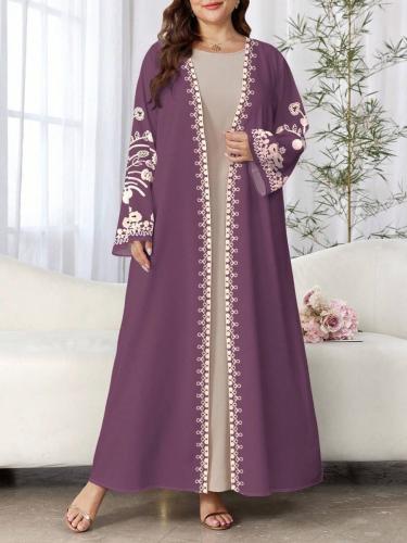 عباية مطبوعة بالزهور (مقاسات كبيرة)