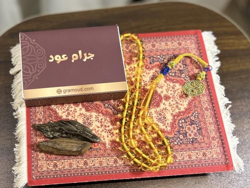سبحه بكلايت اصفر شفاف طربزونه