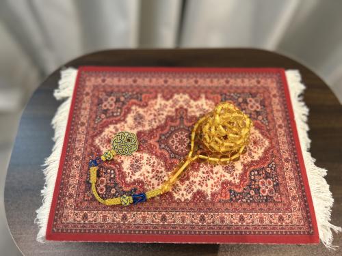 سبحه بكلايت اصفر شفاف طربزونه