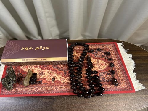 سبحه فاتوران اسود معرق بني