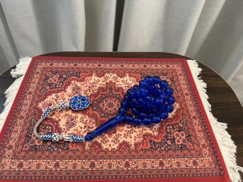 سبحه بكلايت ازرق شفاف طربزونه