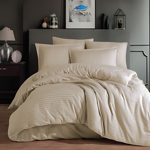 مفرش فندقي هوتيل مقلم نفرين