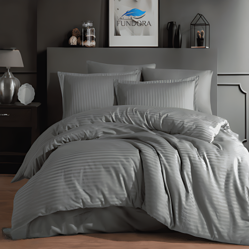 مفرش فندقي هوتيل مقلم نفرين