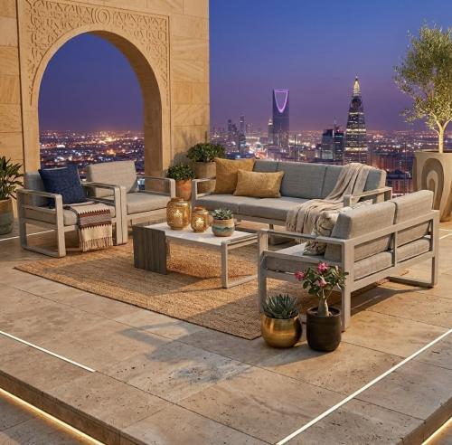 طقم جلسة خارجية ألمنيوم 7 أشخاص – تصميم مودرن فاخر...