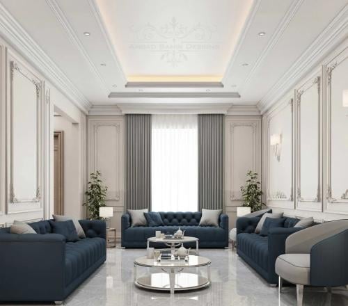 كنب مجلس 5 قطع مخملي كحلي