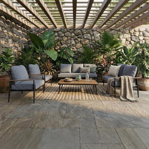 طقم جلسة خارجية 7 أشخاص مودرن - كنب حدائق فاخر مع...