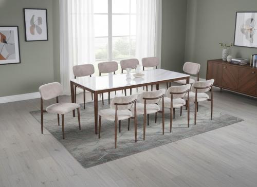 طقم طاولة طعام رخام فاخرة (10 أشخاص) بتصميم مودرن...