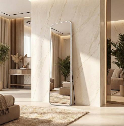 مرآة SHM73 الطويلة بإطار ألمنيوم فاخر وتصميم هندسي...