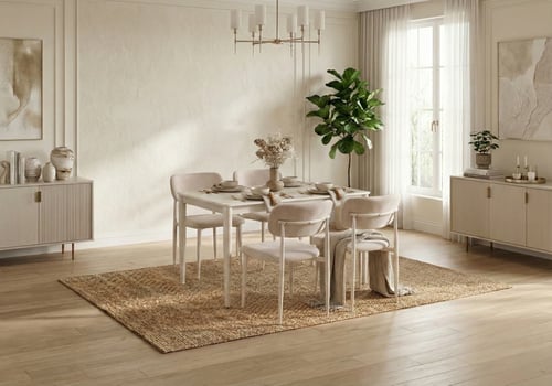 طقم طاولة طعام سطح رخامي 4 كراسي | موديل M-028 (بي...