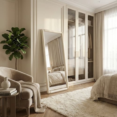 مرايا طويلة ستاند مودرن بإطار مبطن (Puffy) - مقاس...