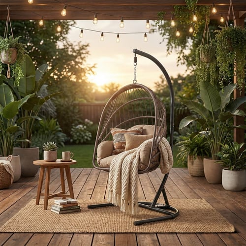 مرجيحة استرخاء معلقة قابلة للطي (تصفيط) - أضف لمسة...