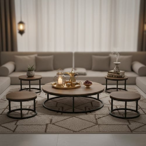 طقم طاولات "الأصالة العصرية" للضيافة الأرضية - 5 ق...