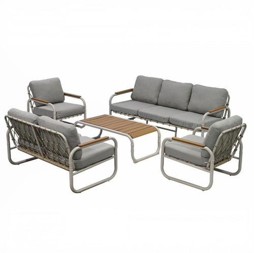 طقم كنب حدائق مودرن - جلسة خارجية 5 قطع بتصميم حبا...