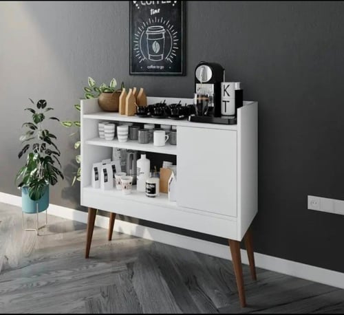 ركن قهوة خشب ابيض 140×40×80