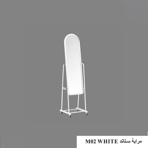 مراية ستاند طولية متحركة مع رف تخزين - لمسة من الأ...