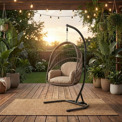 مرجيحة استرخاء معلقة قابلة للطي (تصفيط) - أضف لمسة...