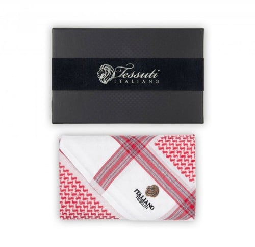 شماغ تيسوتي احمر ايطالي