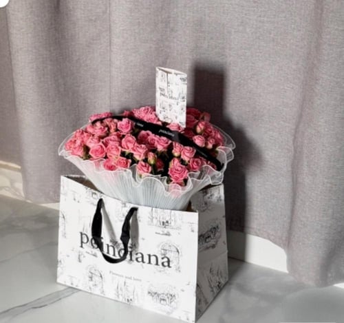 ٢٠ غصن وردي قماش | 20 PINK SPRAY ROSE