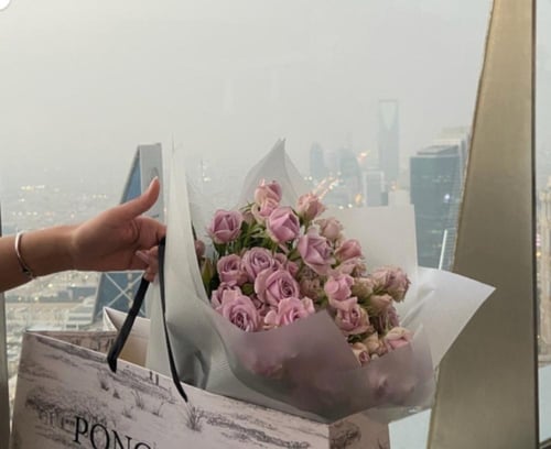 ١٠ اغصان بتغليف بونسيانا |10 SPRAY ROSE POINCIANA...