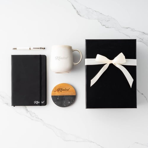 هدية دفتر وقهوة - مخصصة بالاسم