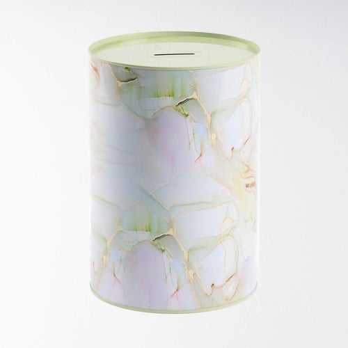 حصالة معدنية اسطوانية كبيرة