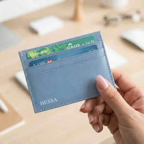 حامل بطاقات جلد