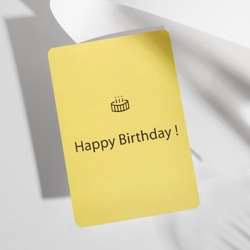 كرت Happy Birthday أصفر