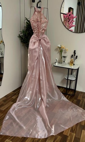 فستان سهره ورديRA661