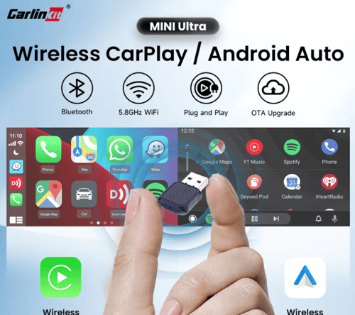 محول كار بلاي لاسلكي Carlinkit Mini Ultra Wireless...