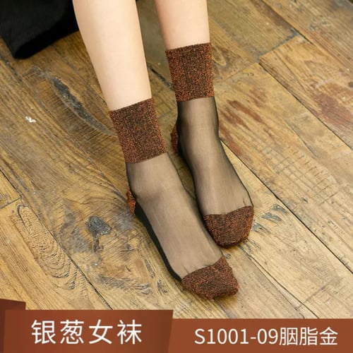 جوارب كاحل تول لامعة شفافة و جذابة