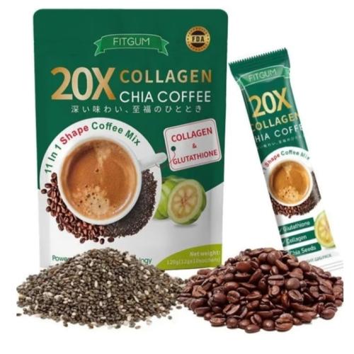 قهوة الكولاجين 20X مع الشيا عضوية مع الجلوتاثيون و...