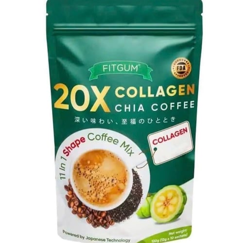 قهوة الكولاجين 20X مع الشيا عضوية مع الجلوتاثيون و...