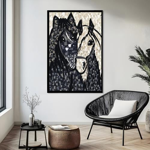 لوحة خيل بتصميم مودرن