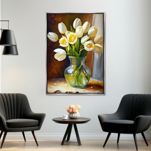 لوحة ورود و اشجار-تصميم عصري